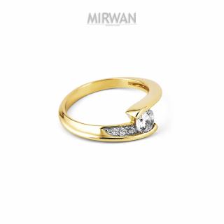 Złoty pierścionek z okrągłą szyną MIRWAN.PL