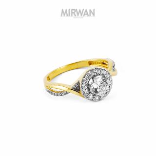 Złoty pierścionek z okrągłym oczkiem MIRWAN.PL