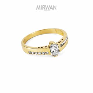 Złoty pierścionek z owalnym oczkiem MIRWAN.PL