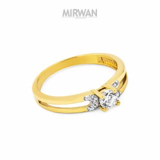Złoty pierścionek z podwójną szyną MIRWAN.PL