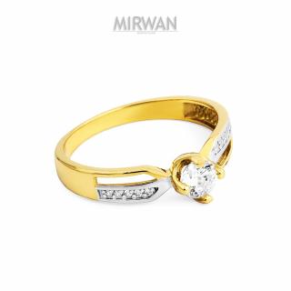 Złoty pierścionek z rodowanymi bokami MIRWAN.PL
