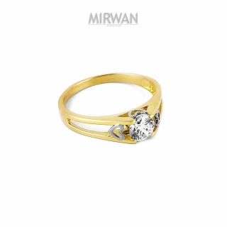 Złoty pierścionek z serduszkami MIRWAN.PL