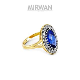 Złoty pierścionek z szafirowym oczkiem MIRWAN.PL