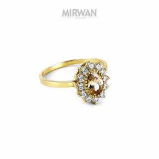 Złoty pierścionek z szampanem MIRWAN.PL