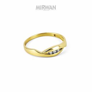 Złoty pierścionek z trzema cyrkoniami MIRWAN.PL