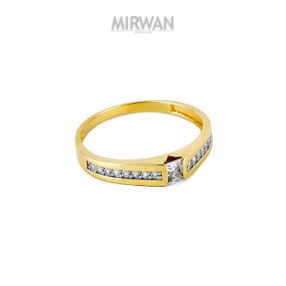 Złoty pierścionek z wieloma cyrkoniami MIRWAN.PL