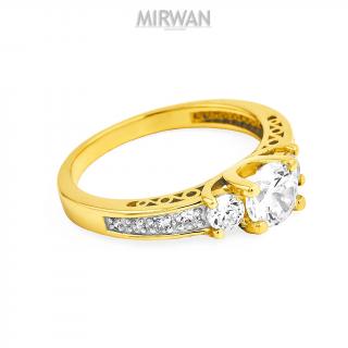 Złoty pierścionek zaręczynowy bogato zdobiony Modek 2181