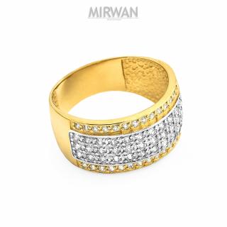 Złoty szeroki pierścionek wielokamieniowy MIRWAN.PL 2259