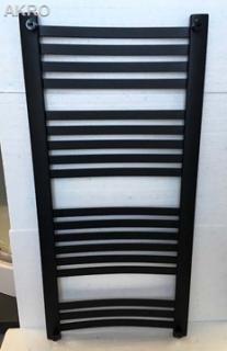 Grzejnik łazienkowy KRETA łuk CZARNY 120x57 537W rozstaw 50cm
