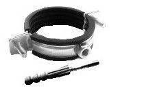 Uchwyt metalowy do rur z gumą 5" 116mm-130mm
