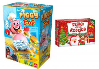 2w1 Dzieci kontra rodzice Magia Świąt + Gra Zręcznościowa Piggy Pop Nie Pękaj Prosiaczku