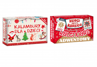 2W1 Kalambury dla dzieci Gra świąteczna + Dzieci kontra Rodzice. Kalendarz Adwentowy