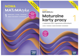 2w1 Nowa MATeMAtyka 1 ZPiR Edycja 2024 Podręcznik + Maturalne karty pracy z zadaniami CKE
