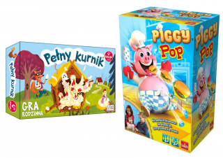 2w1 Pełny kurnik + Gra Piggy Pop Nie Pękaj Prosiaczku