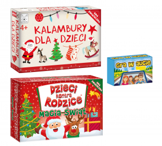 3w1 Kalambury dla dzieci Gra świąteczna + Dzieci kontra rodzice Magia Świąt + Gra w aucie Mini