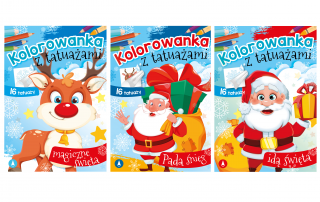 3w1 Kolorowanka z tatuażami Magiczne święta + Pada śnieg + Idą święta