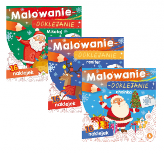 3W1 MALOWANIE-DOKLEJANIE RENIFER + MIKOŁAJ + CHOINKA