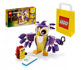 Lego CREATOR 31125 Fantastyczne leśne stworzenia + LEGO Torba papierowa mała 6315786