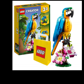 Lego CREATOR 31136 Egzotyczna papuga + LEGO Torba papierowa średnia 6315792