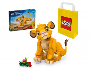 LEGO DISNEY 43243 Król Lew Lwiątko Simba + LEGO Torba papierowa średnia 6315792