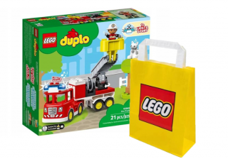 LEGO DUPLO 10969 WÓZ STRAŻACKI + LEGO TORBA PAPIEROWA ŚREDNIA 6315792