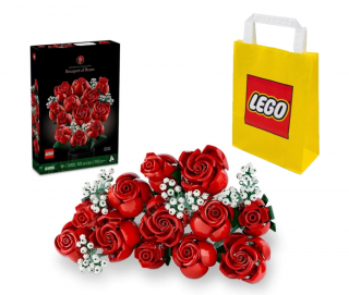 LEGO ICONS 10328 Bukiet róż + LEGO Torba papierowa średnia 6315792