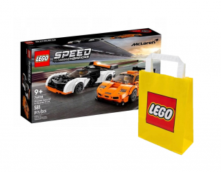 Lego SPEED CHAMPIONS 76918 McLaren Solus GT i McLaren F1 LM + LEGO Torba papierowa średnia 6315792