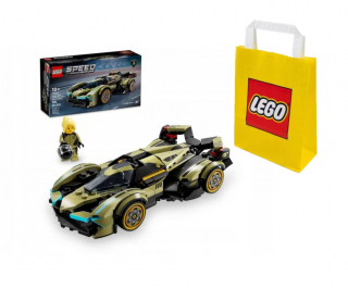 LEGO SPEED CHAMPIONS 76923 Lamborghini lambo V12 + LEGO Torba papierowa średnia 6315792