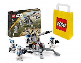 Lego STAR WARS 75345 Zestaw bitewny – żołnierze-klony z 501. legionu + LEGO Torba papierowa mała 6315786