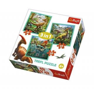 Puzzle Niezwykły świat dinozaurów 3w1