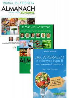 [Zestaw] Almanach miesięcznika Zdrowie bez leków - tom 1 Droga do zdrowia + tom 2 Leczyć, aby wyleczyć + Jak wygrałem z cukrzycą typu II