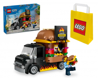 [Zestaw] LEGO CITY 60404 Ciężarówka z burgerami + LEGO Torba papierowa średnia 6315792