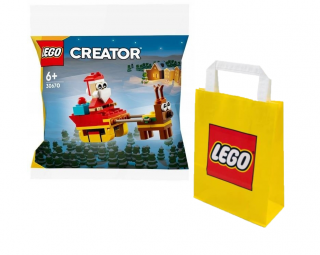 [Zestaw] LEGO CREATOR 30670 Przejażdżka saniami Mikołaja + LEGO Torba papierowa mała 6315786