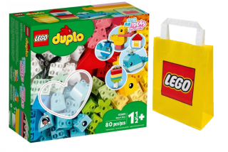 [Zestaw] LEGO DUPLO 10909 Pudełko z serduszkiem + LEGO Torba papierowa średnia 6315792