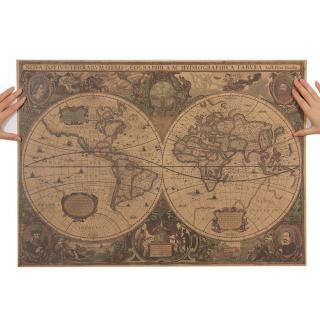 Obraz Mapa świata retro HONDIUS Hendrik Totius Terrarum Orbis Geographica ac Hydrographica Tabula