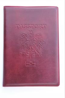 Okładka na paszport, etui na paszport, bordowe