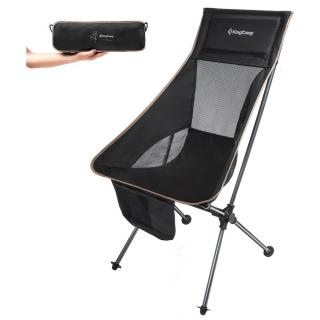 Krzesło Turystyczne Kempingowe Wędkarskie Składane KingCamp Wysokie 150 kg