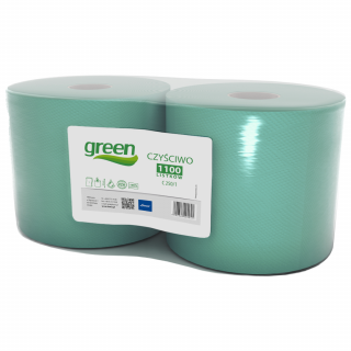 Czyściwo papierowe przemysłowe centralnie dozowane w rolce Lamix Green 2 szt. 1 warstwa 250 m makulatura zielony