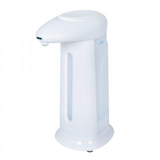 Dozownik do mydła bezdotykowy stojący AZ1 Bisk 350 ml, białe tworzywo ABS