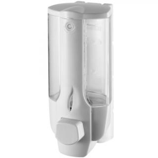 Dozownik do mydła w płynie Bisk MASTERLINE 350 ml, białe tworzywo ABS