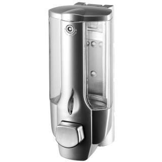 Dozownik do mydła w płynie Bisk MASTERLINE 350 ml, srebrne tworzywo ABS matowy