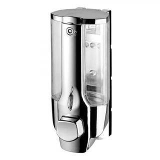 Dozownik do mydła w płynie Bisk MASTERLINE 350 ml, szare tworzywo ABS połysk