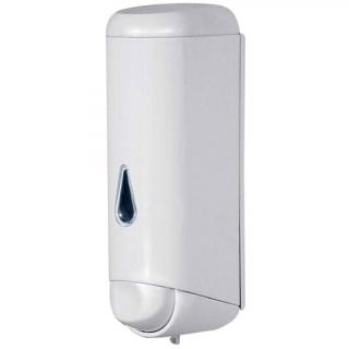 Dozownik do mydła wiszący z okienkiem Sanitario 250 ml, białe tworzywo ABS