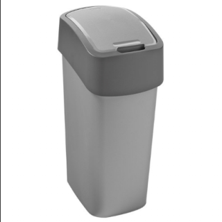Kosz do segregacji 25 litrów Curver FLIP BIN, szary plastik