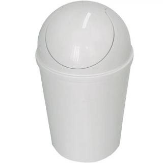 Kosz na śmieci 10 litrów Bisk, biały plastik