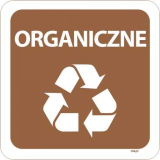 Naklejka na kosz do segregacji śmieci Organiczne kwadratowa