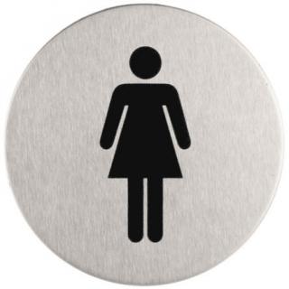 Oznaczenie toalety damskiej metalowe okrągłe Sanitario