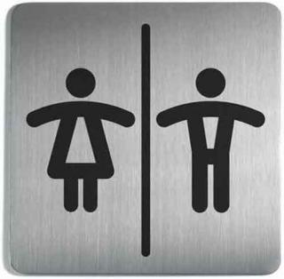 Oznaczenie toalety damsko-męskiej metalowe kwadratowe