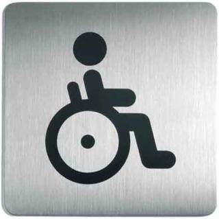 Oznaczenie toalety dla niepełnosprawnych metalowe kwadratowe