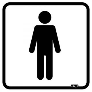 Oznaczenie toalety męskiej biało-czarne